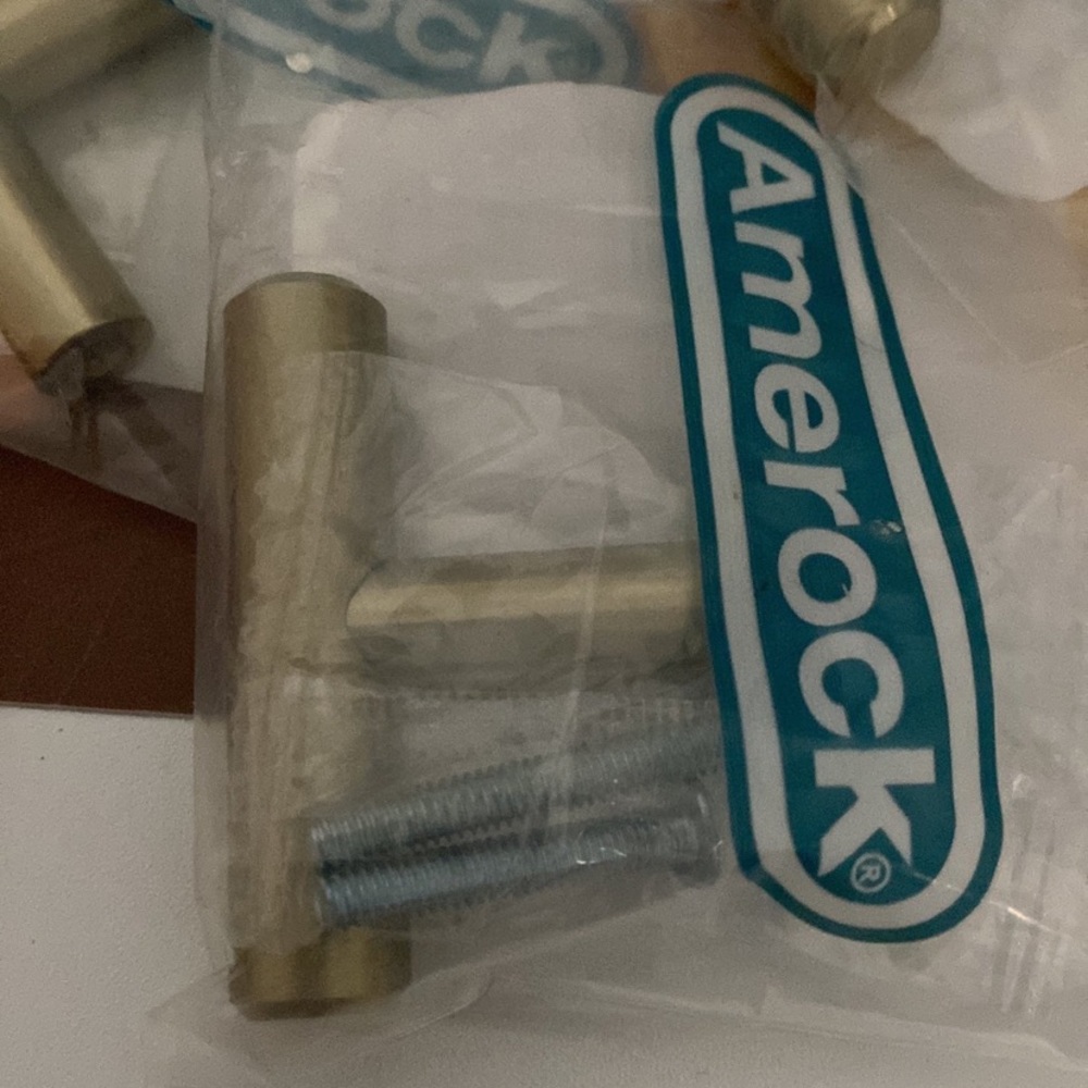 7 Amerock Bar Pulls 1-15/16 in.(49 mm) Golden Champagne T-Shaped Cabinet Knob